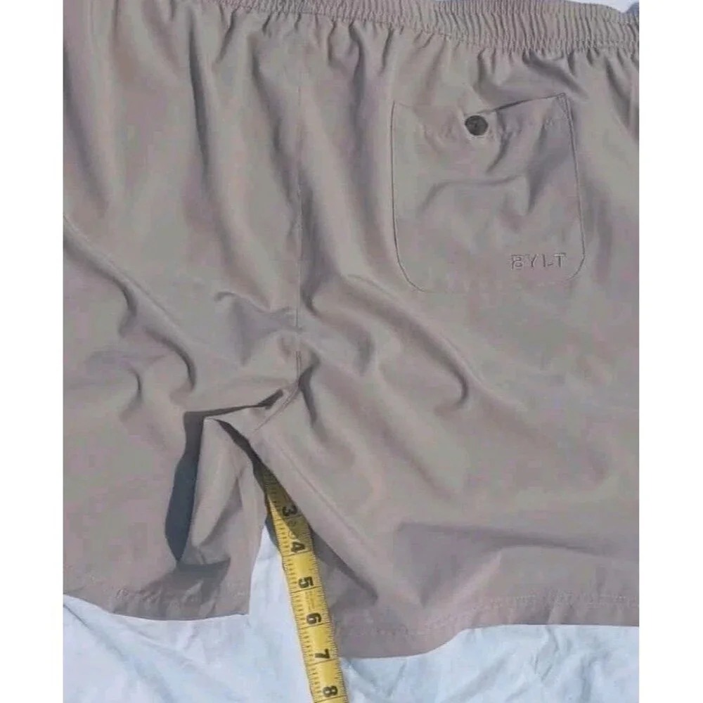 New BYLT Basics Men's Beige Shorts 3XL Pockets Quick Dry Resortwear Beach